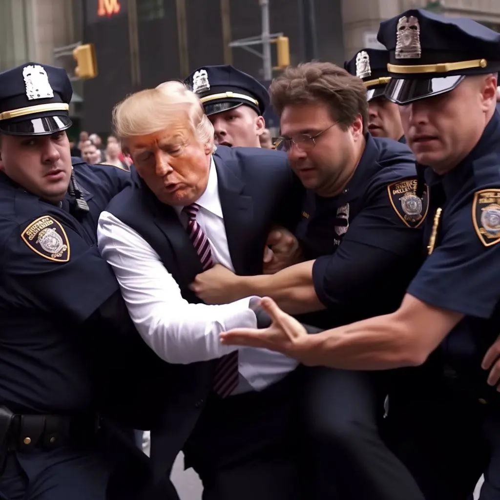 عکس| فرار دونالد ترامپ از دست پلیس‌ها