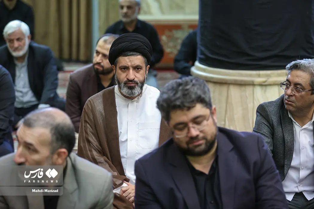 مسعود خامنه‌ای در مراسم ختم