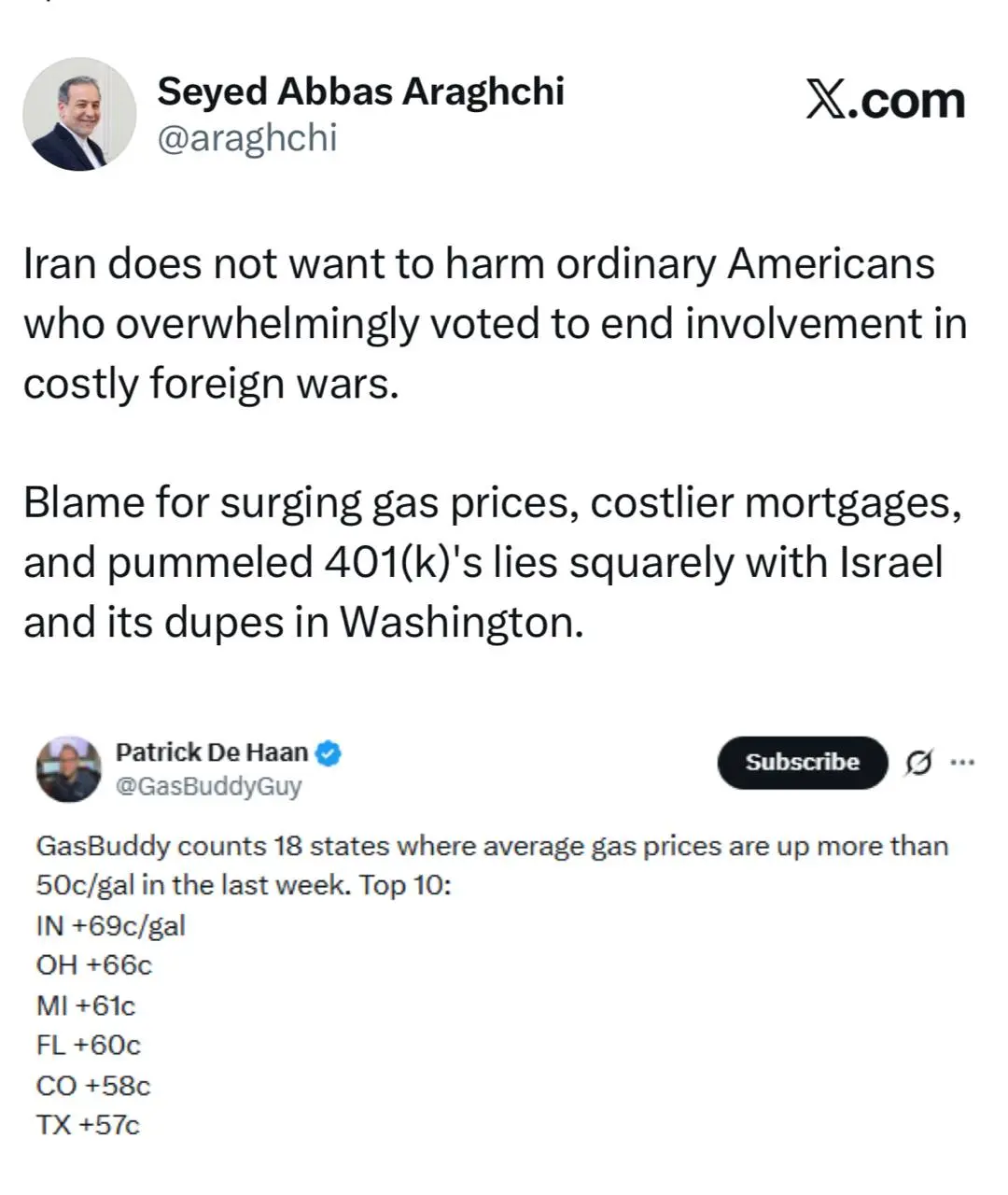 توییت عراقچی