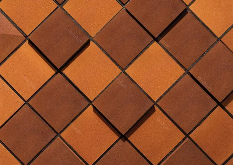 آجر کف سنتی و مدرن با رنگ پرتقالی و قهوه ای به همراه ضخامت 3 و 5 سانتی