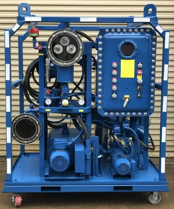 A blue machine with many round lightsDescription automatically generated with medium confidence