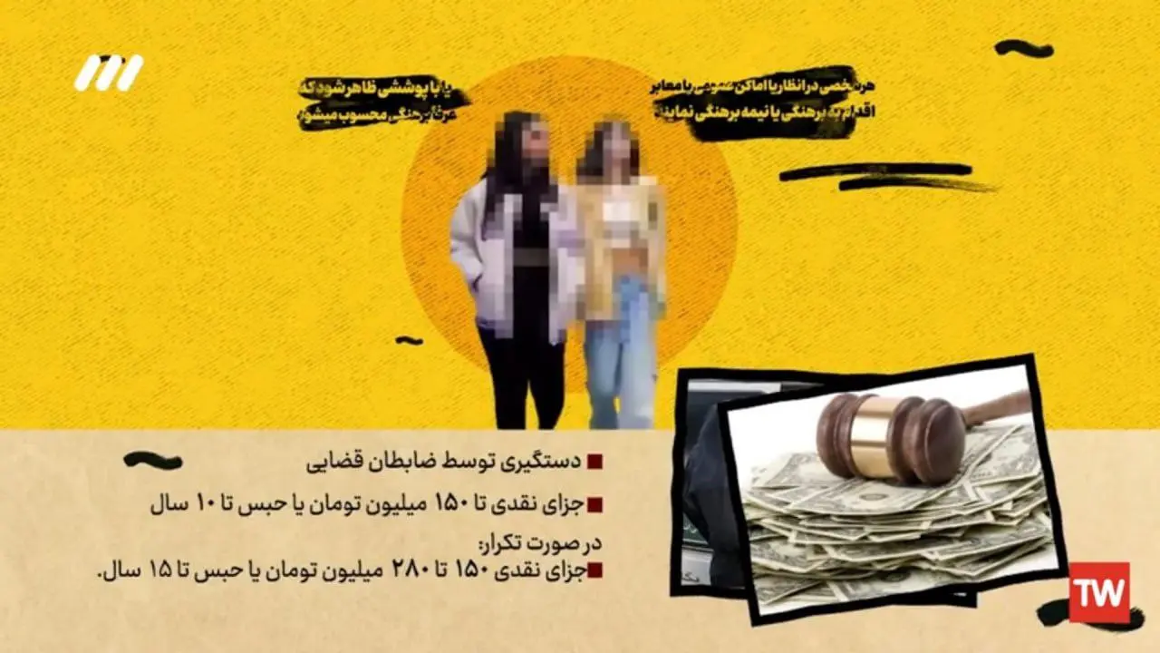 جریمه ۱۵ سال حبس برای حجاب