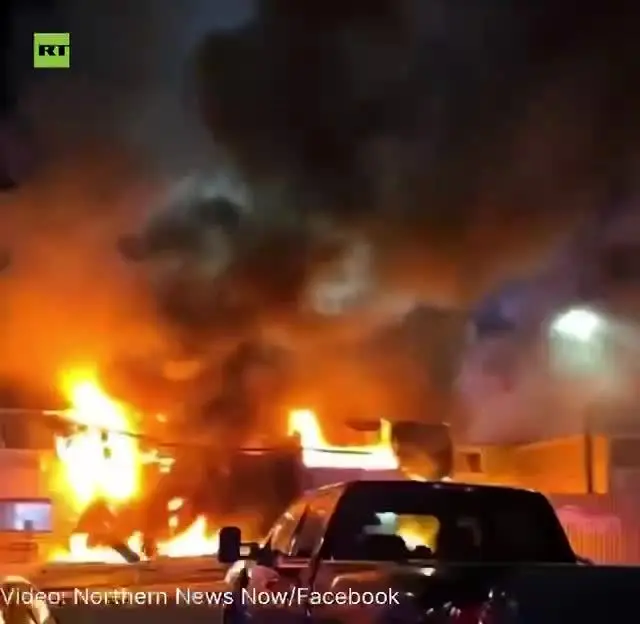 ببینید | حریق بزرگ در هتلی در ویسکانسین آمریکا