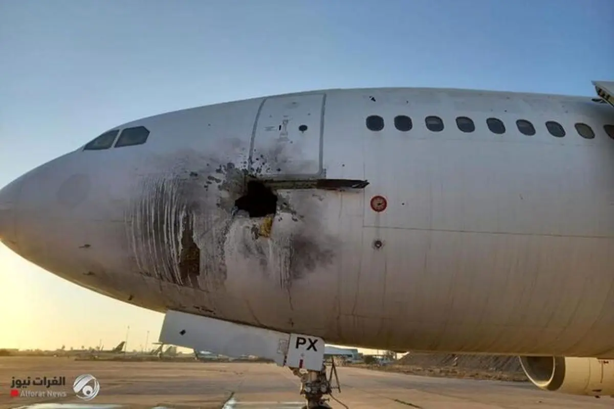 یک هواپیمای مسافربری در فرودگاه بغداد مورد حمله موشکی قرار گرفت+ عکس