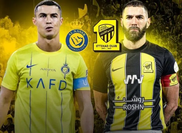 کریم بنزما مچ رونالدو را در بازی النصر و الاتحاد خواباند