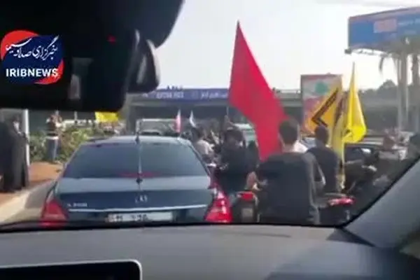 ببینید |‌ویدئویی از استقبال مردمی در بیروت از لاریجانی
