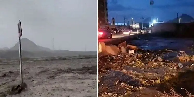 سیلاب شدید در عربستان؛ آب ده‌ها خودرو را برد / انسداد بسیاری از جاده‌ها و پل‌ها
