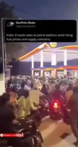 ببینید | صف‌های طولانی در پمپ‌بنزین‌های هند 