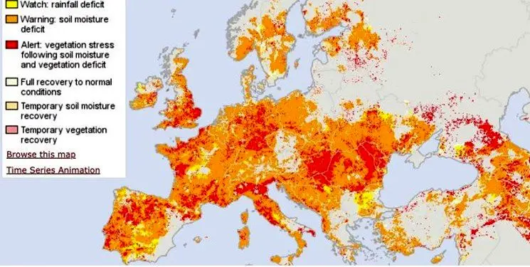 بدترین خشکسالی ۵۰۰ سال اخیر در قاره سبز/ 64 درصد اروپا در خطر