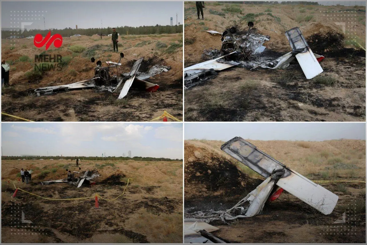 جزئیات حادثه سقوط هواپیمای آموزشی در فرودگاه پیام کرج؛ ماشین‌آتش‌نشانی که به کمک آمده بود واژگون شد