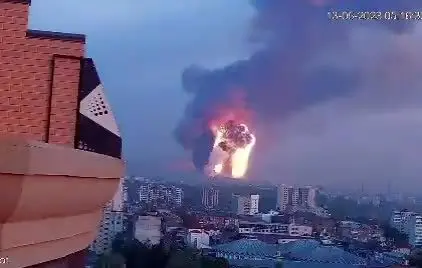 انفجار انبار مهمات در اوکراین + ویدئو