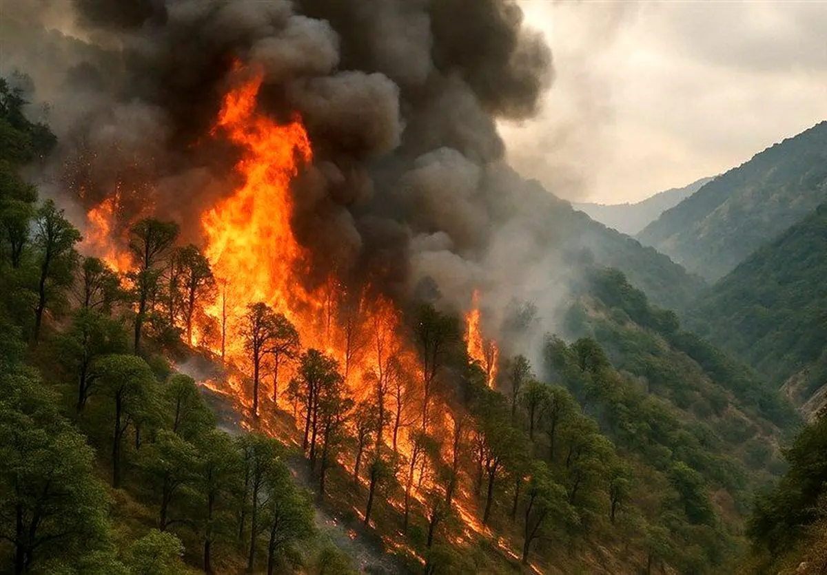 آخرین وضعیت آتش‌سوزی گسترده در جنگل‌های گلستان