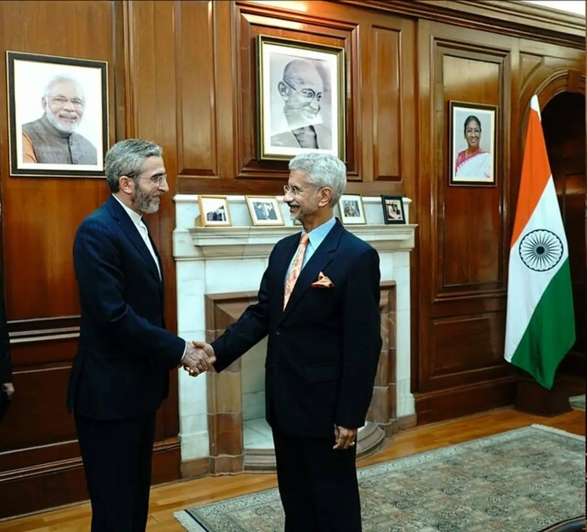 دیدار باقری با وزیر خارجه هند در دهلی‌نو 