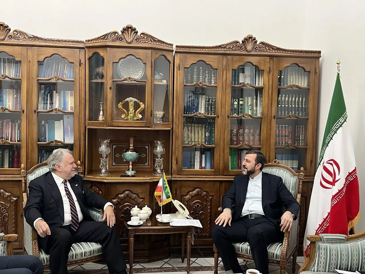 غریب‌آبادی در دیدار با کاتروگالوس: تجاوز و اقدامات خودسرانه، صلح جهانی را تهدید می‌کند