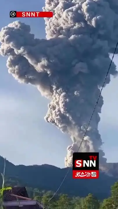 ببینید| فوران عظیم آتشفشان ماراپی در اندونزی