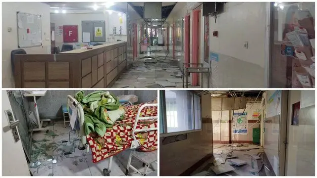 جزئیات خسارت به دو بیمارستان در خوزستان بر اثر موج انفجار پرتابه‌ها