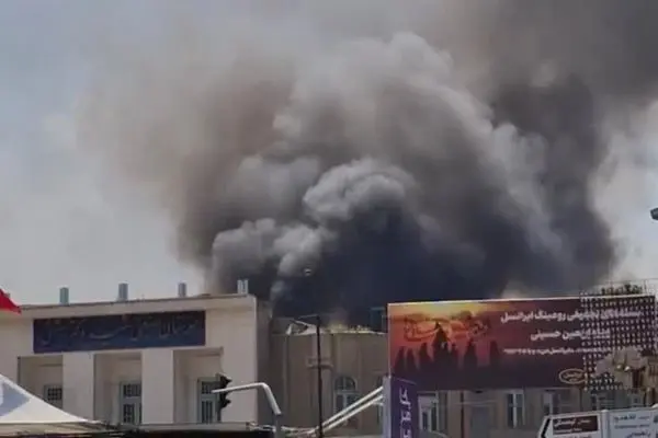 ببینید | آتش‌سوزی شدید در محدوده بیمارستان قائم مشهد