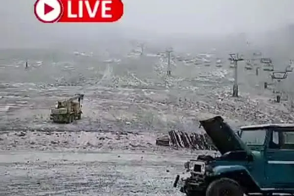 بارش برف در ارتفاعات تهران و ایستگاه هفت توچال