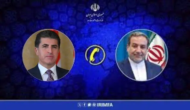 گفت‌وگوی عراقچی و بارزانی در مورد تقویت همکاری‌های ایران و عراق برای صیانت از مرزها