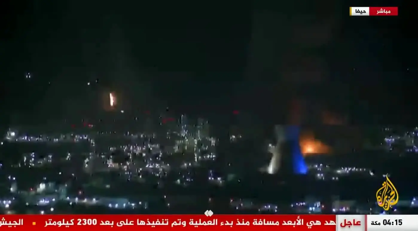 ببینید| برخورد موشک‌های ایران به نیروگاه برق حیفا در اسرائیل