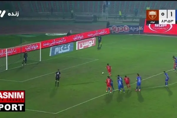 ببینید|‌ مهار پنالتی فولاد توسط آدان