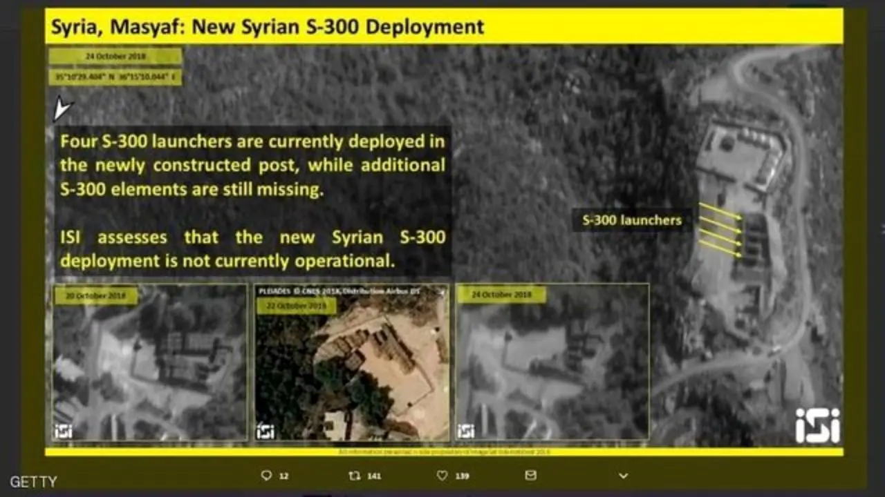 تصاویر ماهواره‌ای محل استقرار آتشبارهای اس 300 در سوریه