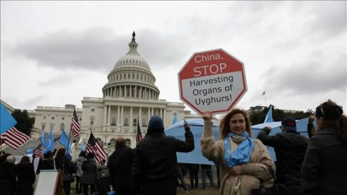 راهپیمایی در واشنگتن در همبستگی با اویغورهای چین
