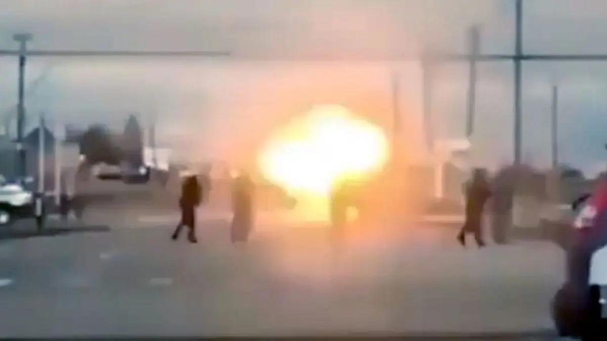لحظه انفجار یک انتحاری در چچن+ویدئو