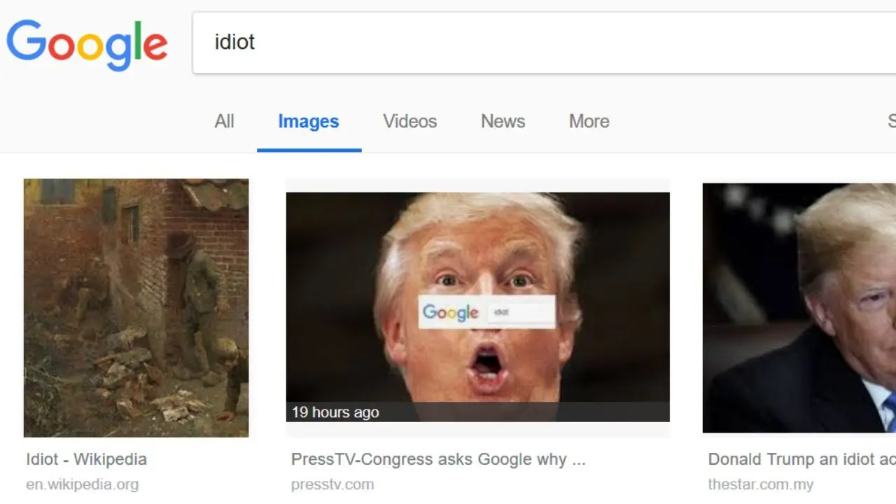 آیا گوگل از عمد ترامپ را «احمق» نشان می‌دهد؟