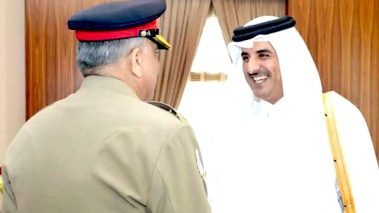 دیدار رئیس ستاد ارتش پاکستان با امیر قطر