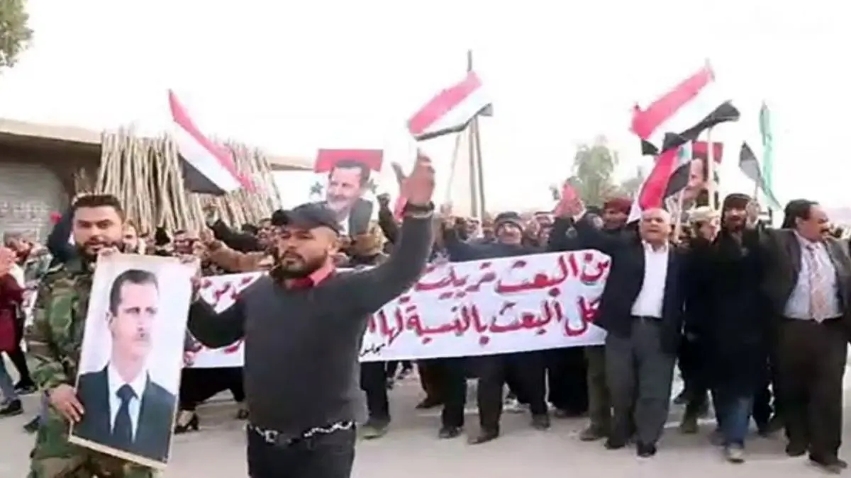 تظاهرات ساکنان «الرقه» در حمایت از دولت سوریه