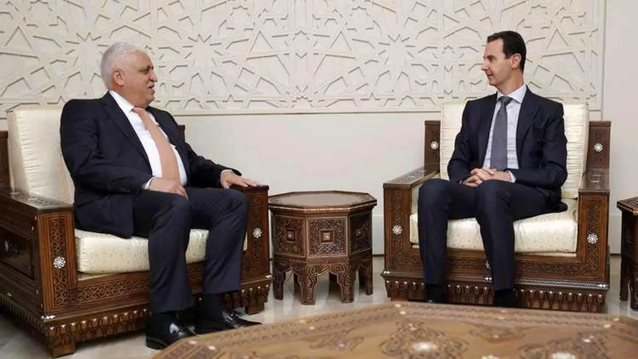 دیدار رئیس هیأت حشد الشعبی عراق با بشار اسد