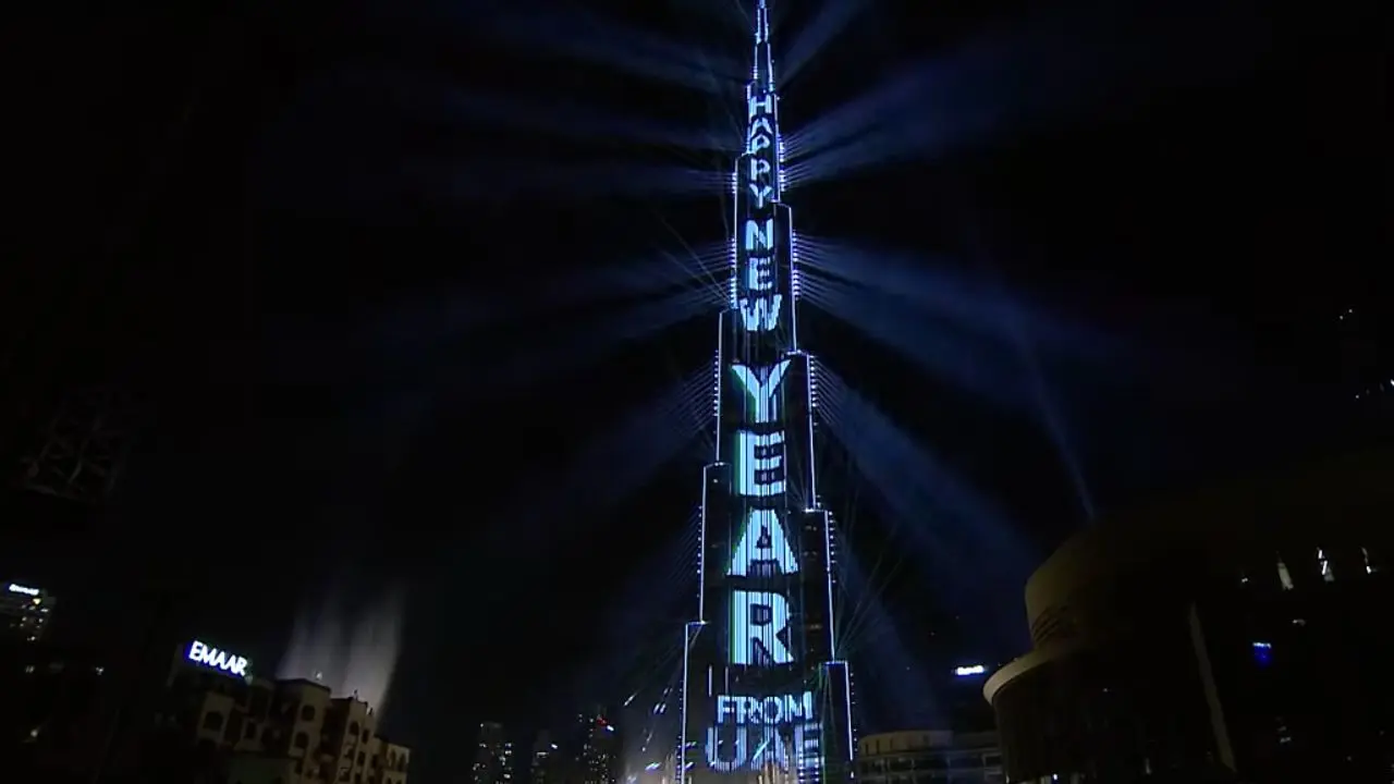 نورافشانی برج خلیفه دوبی در جشن سال 2019+ویدئو