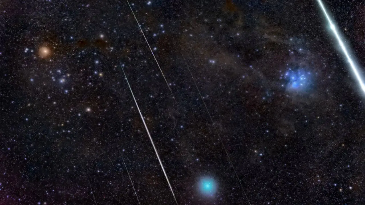 عکس روز ناسا، ستاره‌ها و شهاب‌ها در برج ثور