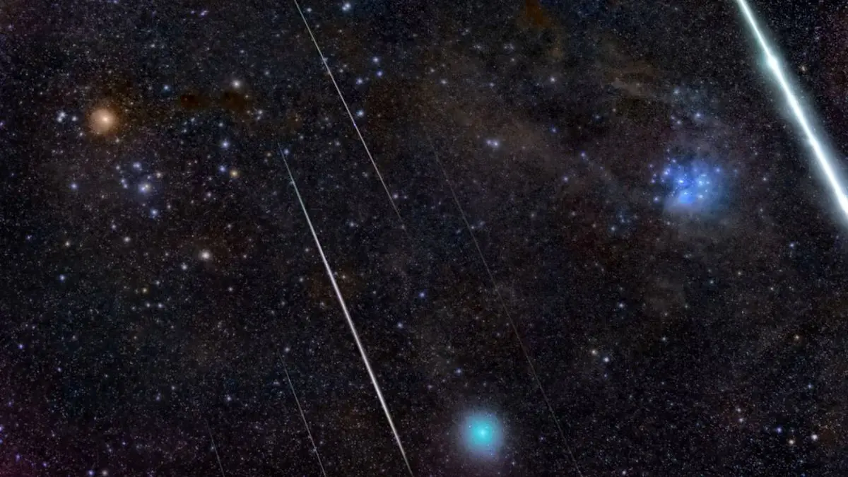 عکس روز ناسا، ستاره‌ها و شهاب‌ها در برج ثور