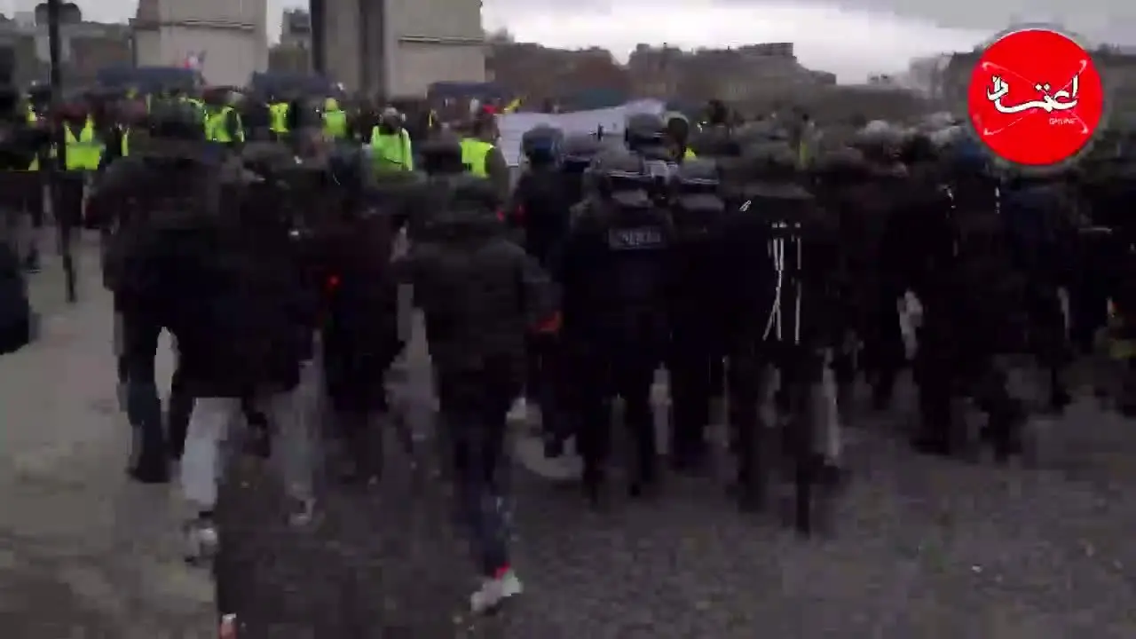 گزارش ویدئویی از ادامه اعتراض جلیقه‌زردها در فرانسه