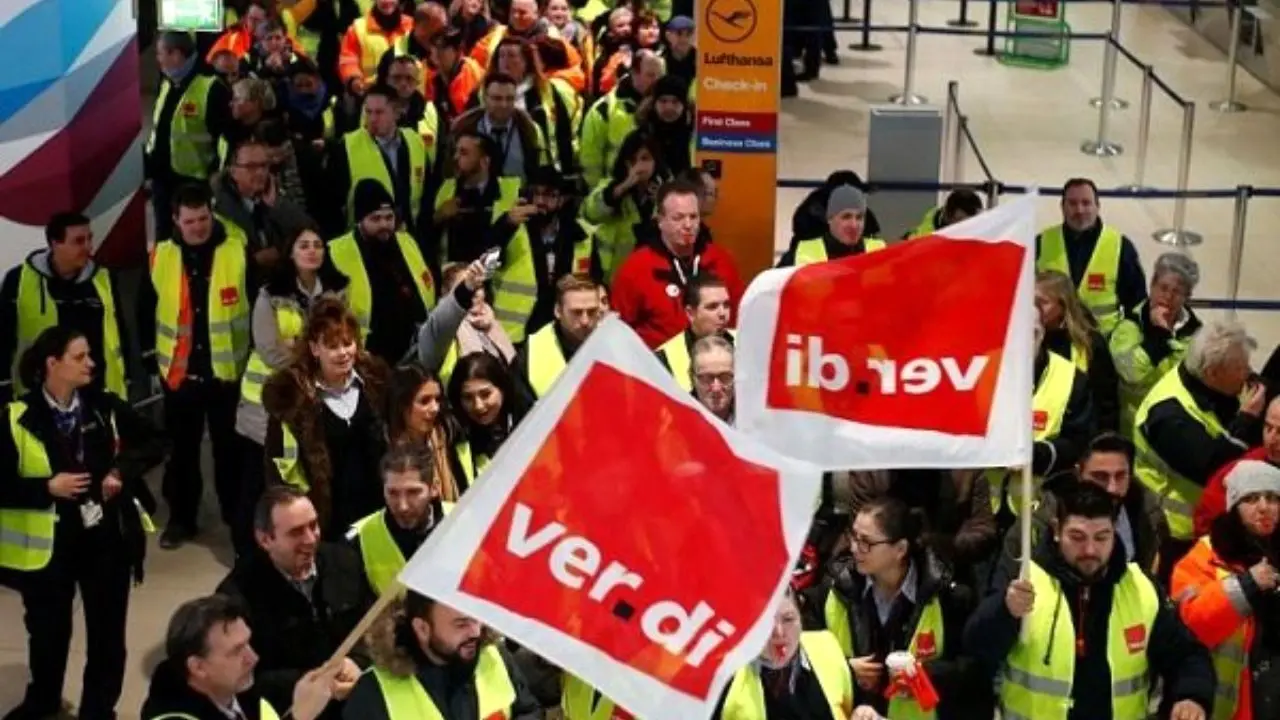 لغو صدها پرواز در آلمان به دلیل اعتصاباب کارکنان فرودگاه