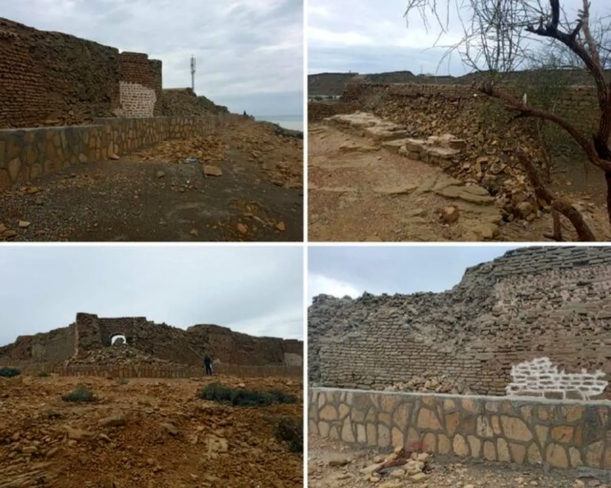 آسیب باران به آثار باستانی «تیس» در چابهار