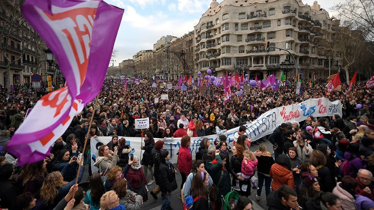 اعتراضات میلیونی زنان اسپانیایی در روز جهانی زنان