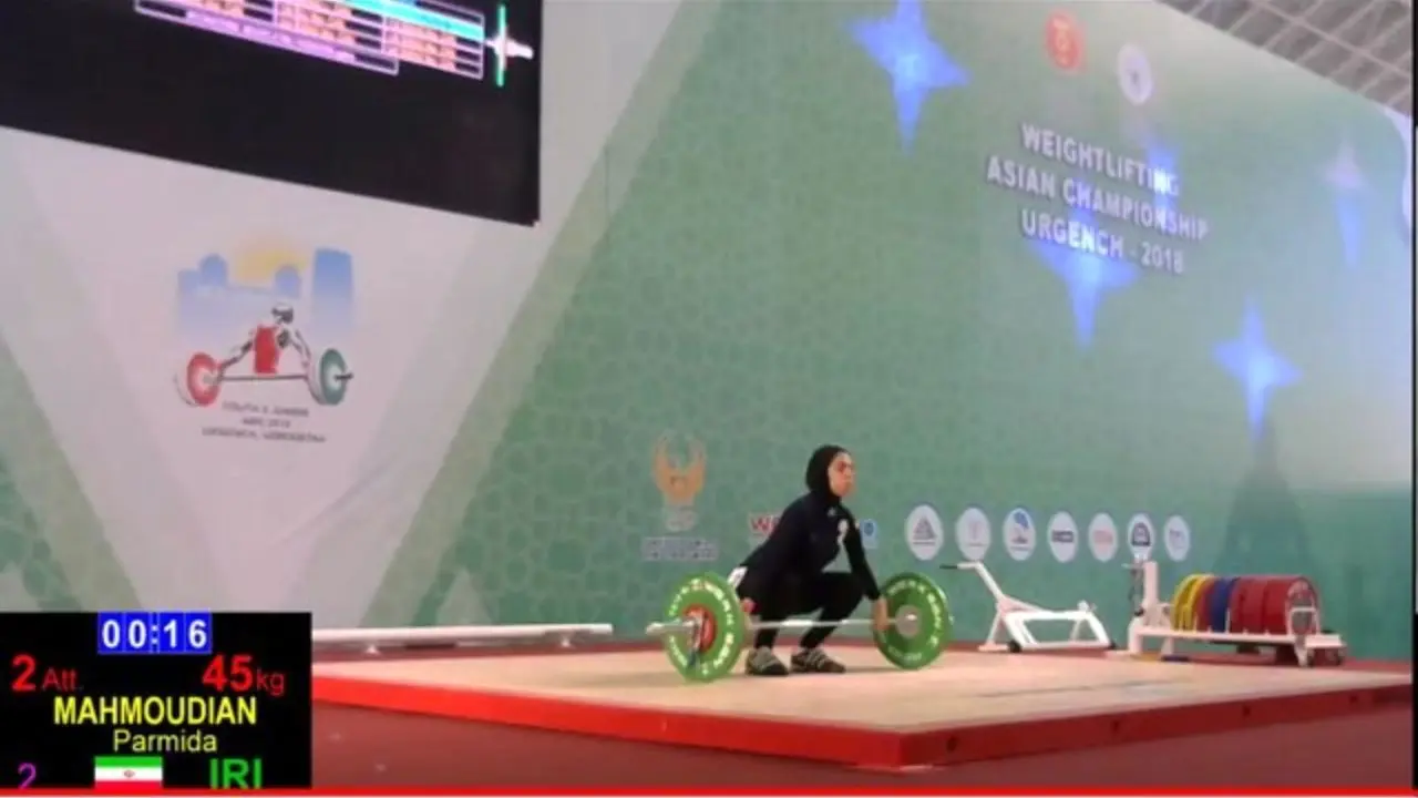 سه حرکت صحیح اولین وزنه‌بردار دختر ایران در قهرمانی نوجوانان آسیا