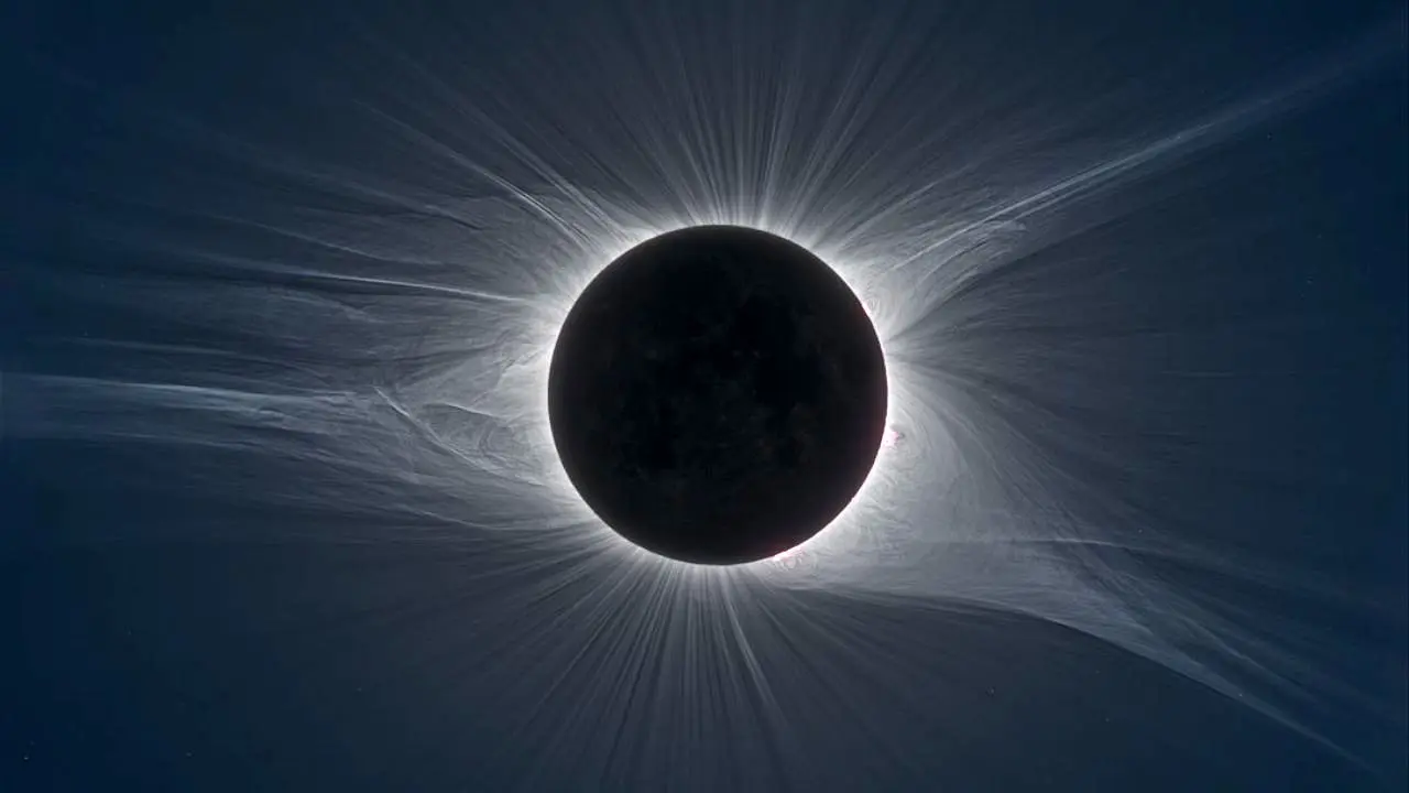 عکس روز ناسا، تاج خورشید در زمان کسوف