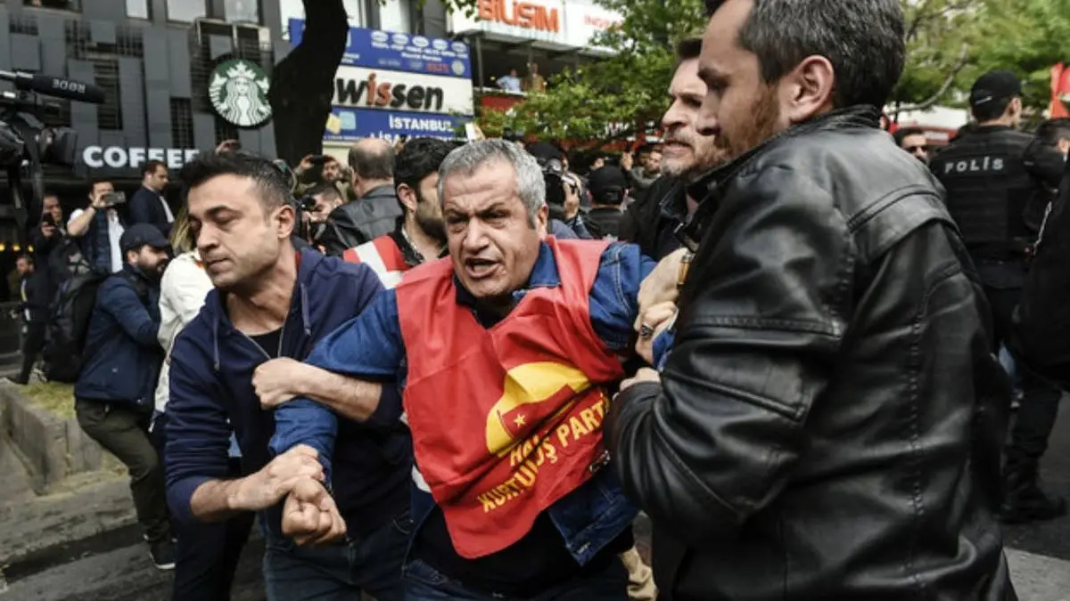 درگیری پلیس ترکیه با تظاهرکنندگان در روز کارگر