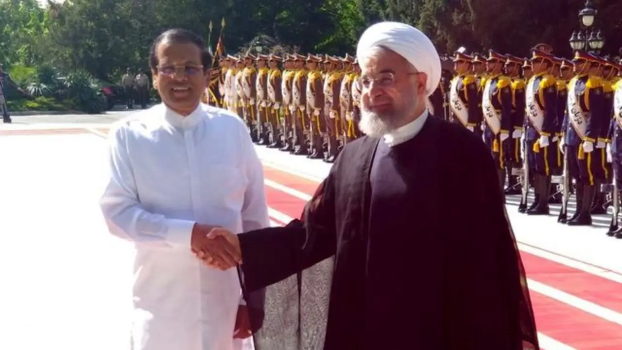 استقبال رسمی روحانی از رئیس‌جمهور سریلانکا