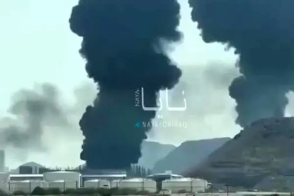 ببینید| تصاویر اولیه از انفجار در بندر الفجیره امارات