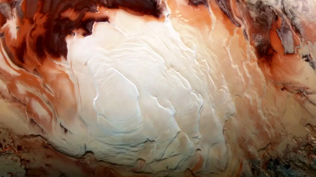 عکس روز ناسا، قطب جنوب مریخ