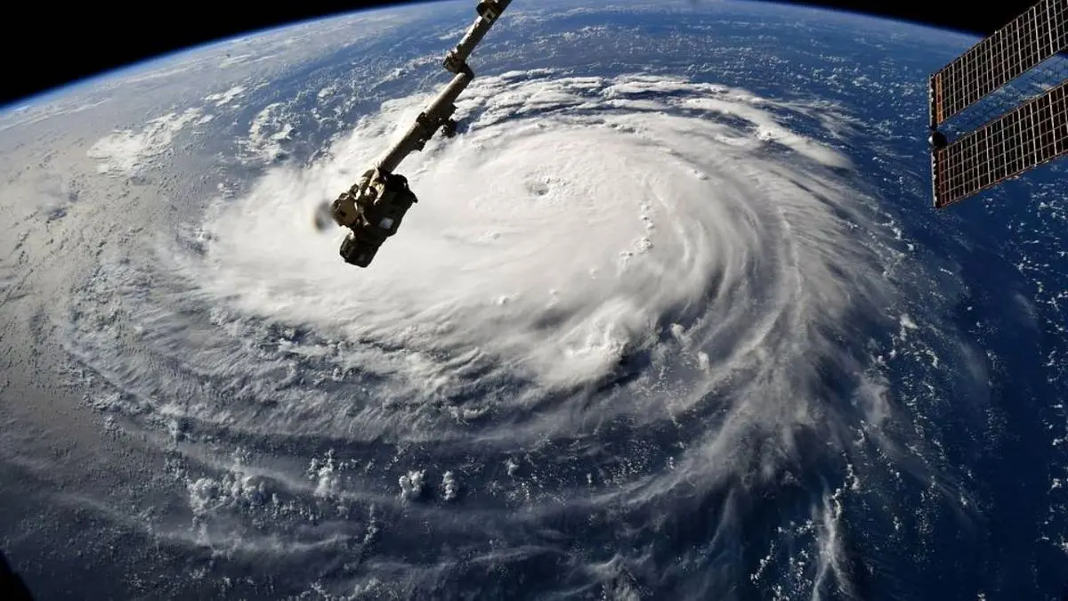 عکس روز ناسا، طوفان فلورانس از ایستگاه فضایی