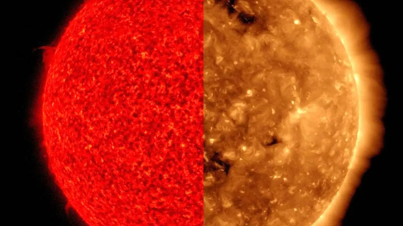 عکس روز ناسا، دو چهره متفاوت از خورشید
