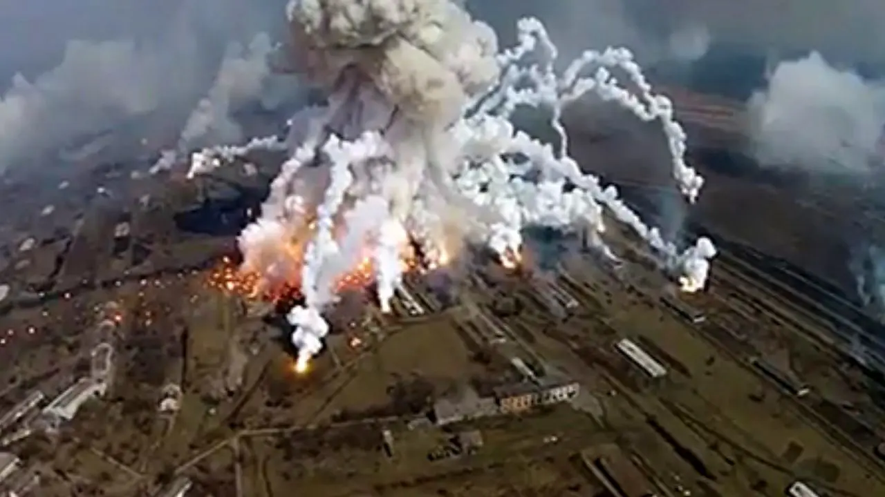 انفجار در انبار مهمات در اوکراین