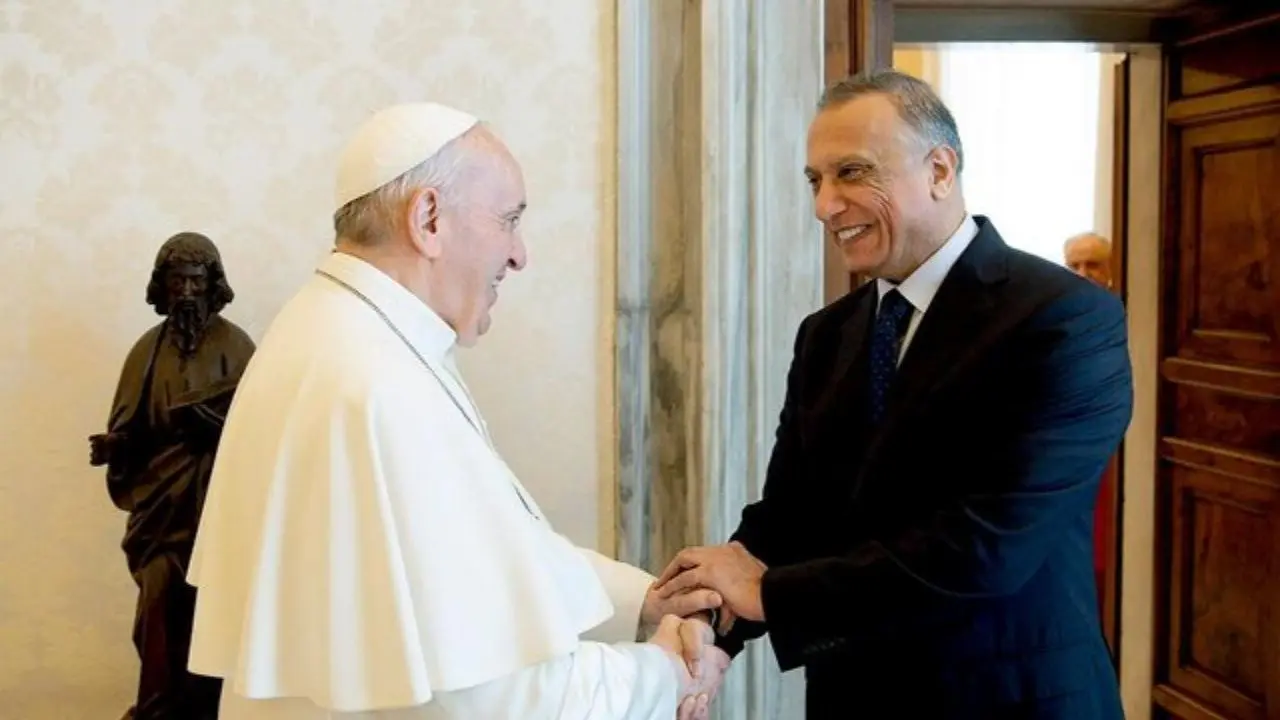 دیدار الکاظمی با پاپ و نخست وزیر ایتالیا