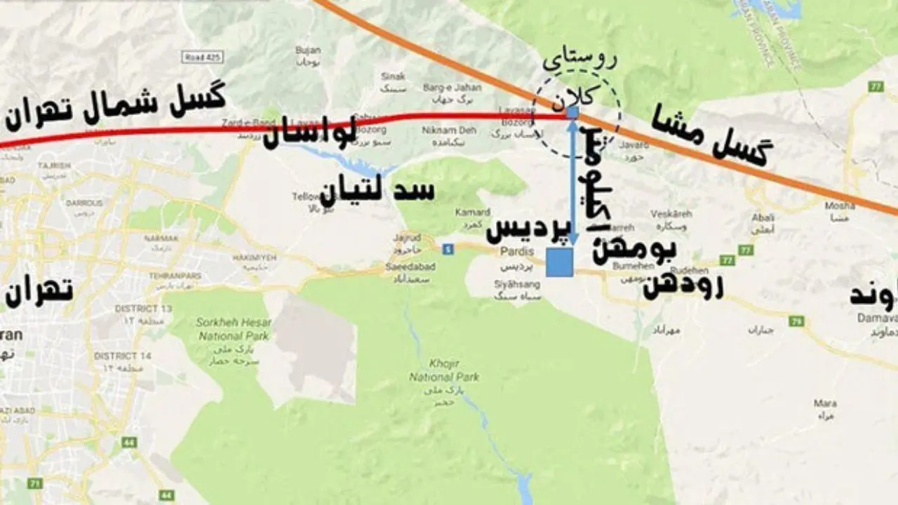 کدام مناطق شمال شهر تهران روی گسل هستند؟